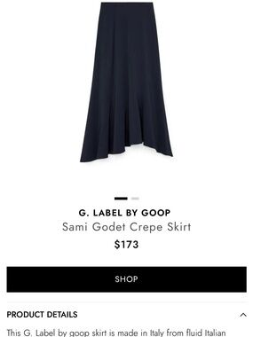 Sami Godet Crepe Skirt - navy